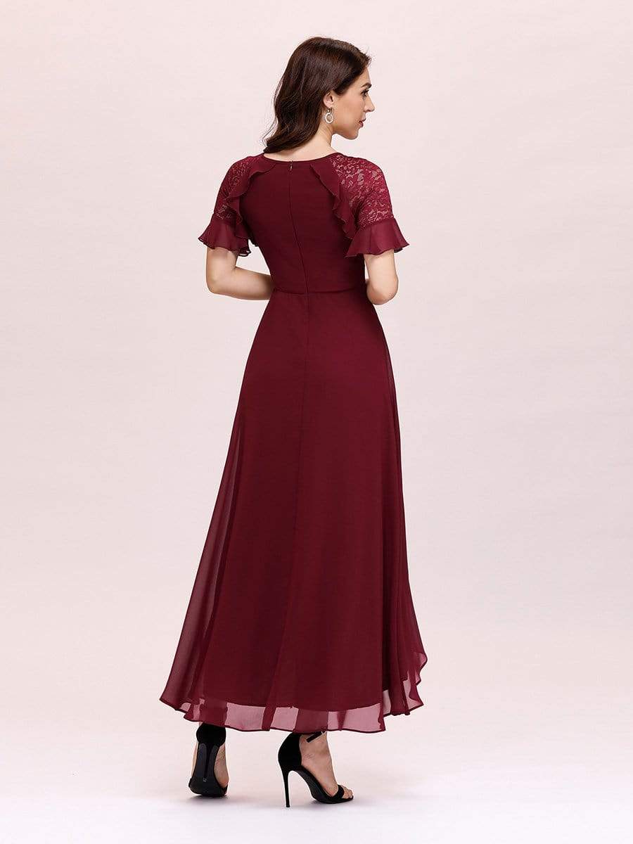 Burgundy Cocktail Dress | Women Midi Chiffon Dresses for Work - Ever Pretty AU Burgundy Cocktail Dress | Women Midi Chiffon Dresses for Work - Ever Pretty AU