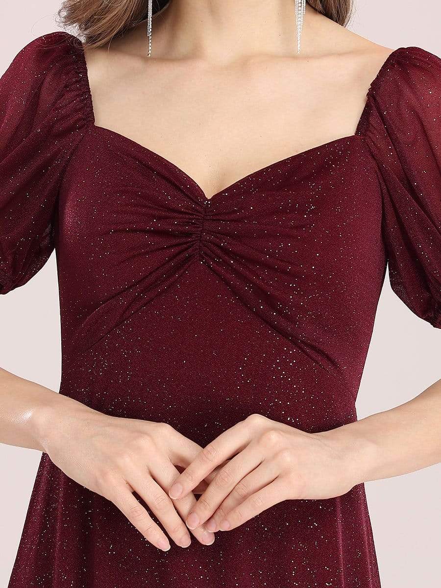 Color=Burgundy | Simple Sheath Sweetheart Neck Floor Length Bridesmaid Dress-Burgundy 5