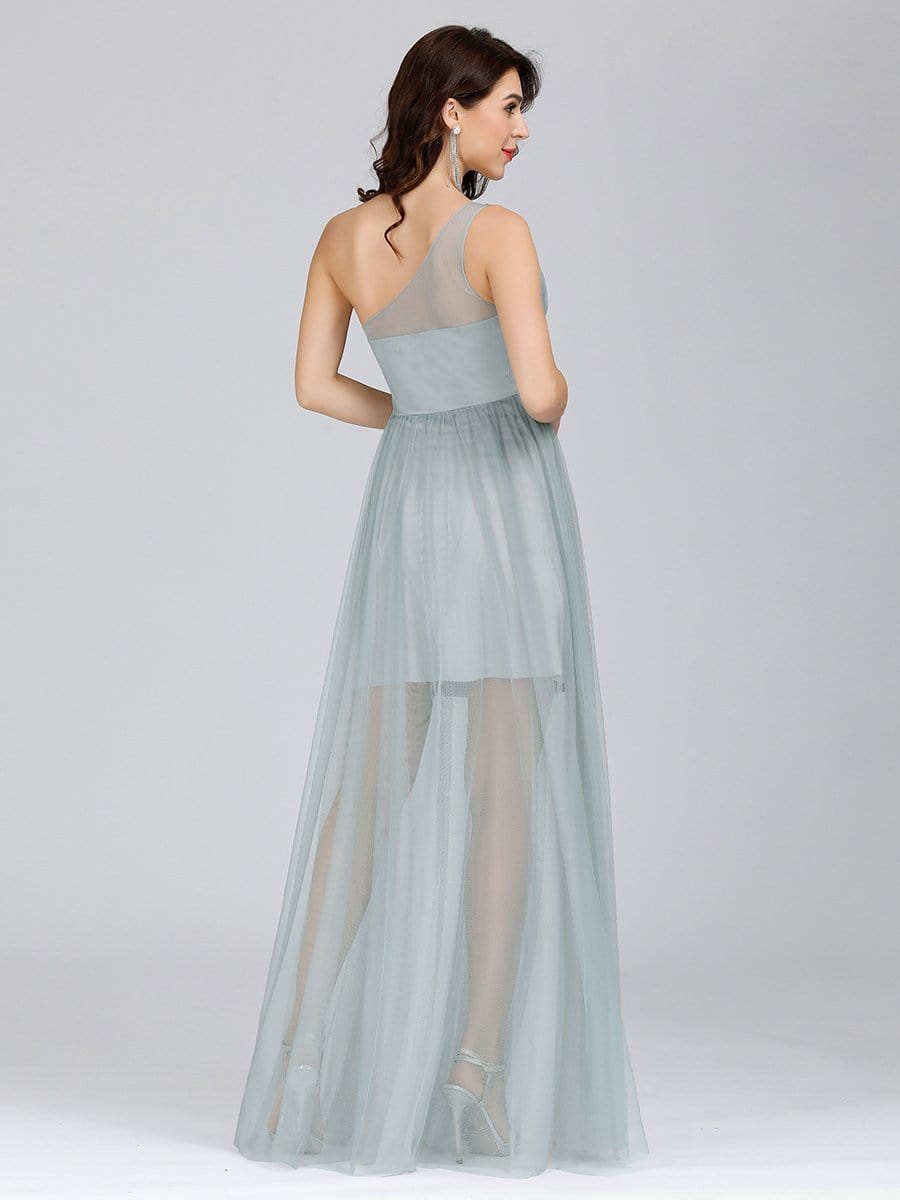 Color=Grey | Dainty Asymmetric Shoulder Evening Dresses With Applique-Grey 7