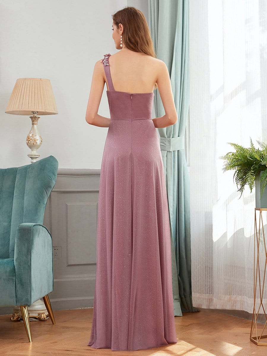 Color=Purple Orchid | Glamorous One Shoulder Evening Dresses With Aplique-Purple Orchid 2