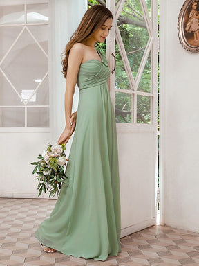 Color=Mint Green | Feminine One Shoulder A-Line Bridesmaid Dresses-Mint Green 3