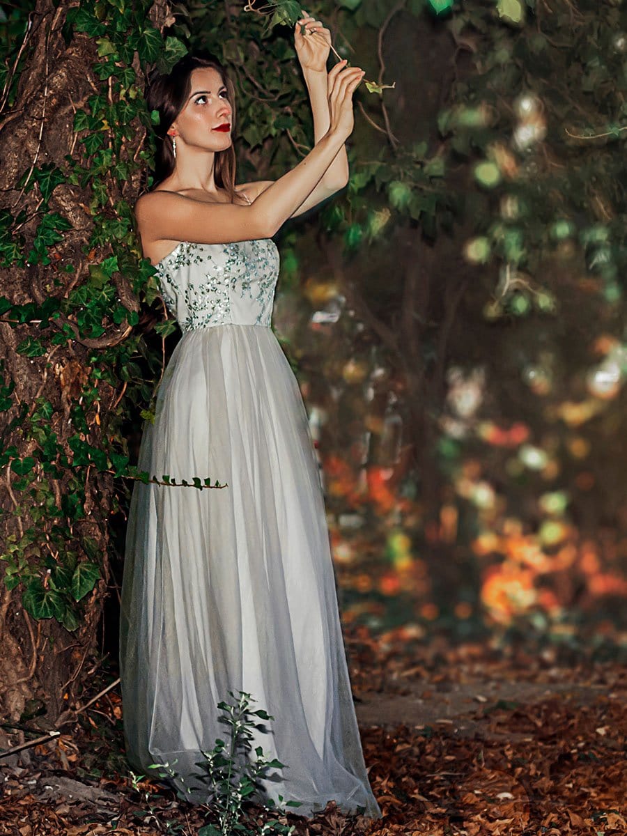 Color=Grey | Romantic Sweetheart Neckline Bridesmaid Dresses With Spaghetti Straps-Grey 6