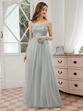 Color=Grey | Romantic Sweetheart Neckline Bridesmaid Dresses With Spaghetti Straps-Grey 1
