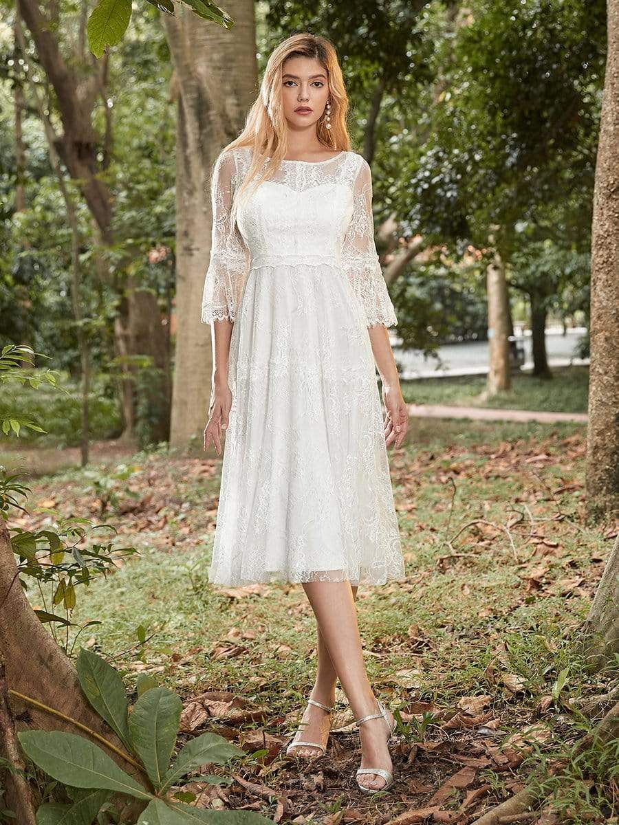 Elegant Knee Length Lace Casual Dress for Cocktail - Ever Pretty AU Elegant Knee Length Lace Casual Dress for Cocktail - Ever Pretty AU