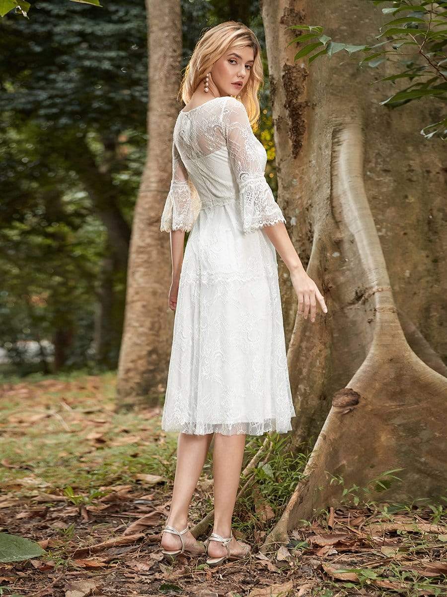 cream lace dress 3/4 sleeve Sweet Cream Three Quarter Sleeve Dress