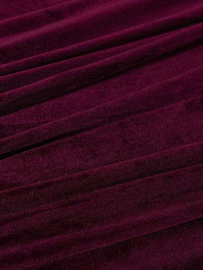Color=Burgundy | Gorgeous V Neck Sequin & Velvet High-Low Plus Size Party Dress-Burgundy 7