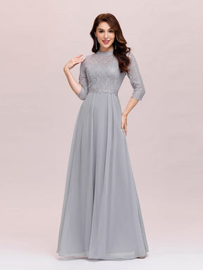 Stylish Plus Size A-Line Chiffon Evening Dress with Lace