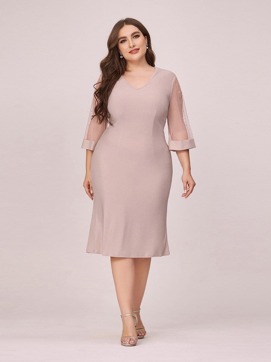 Plus size knee 2024 length cocktail dresses