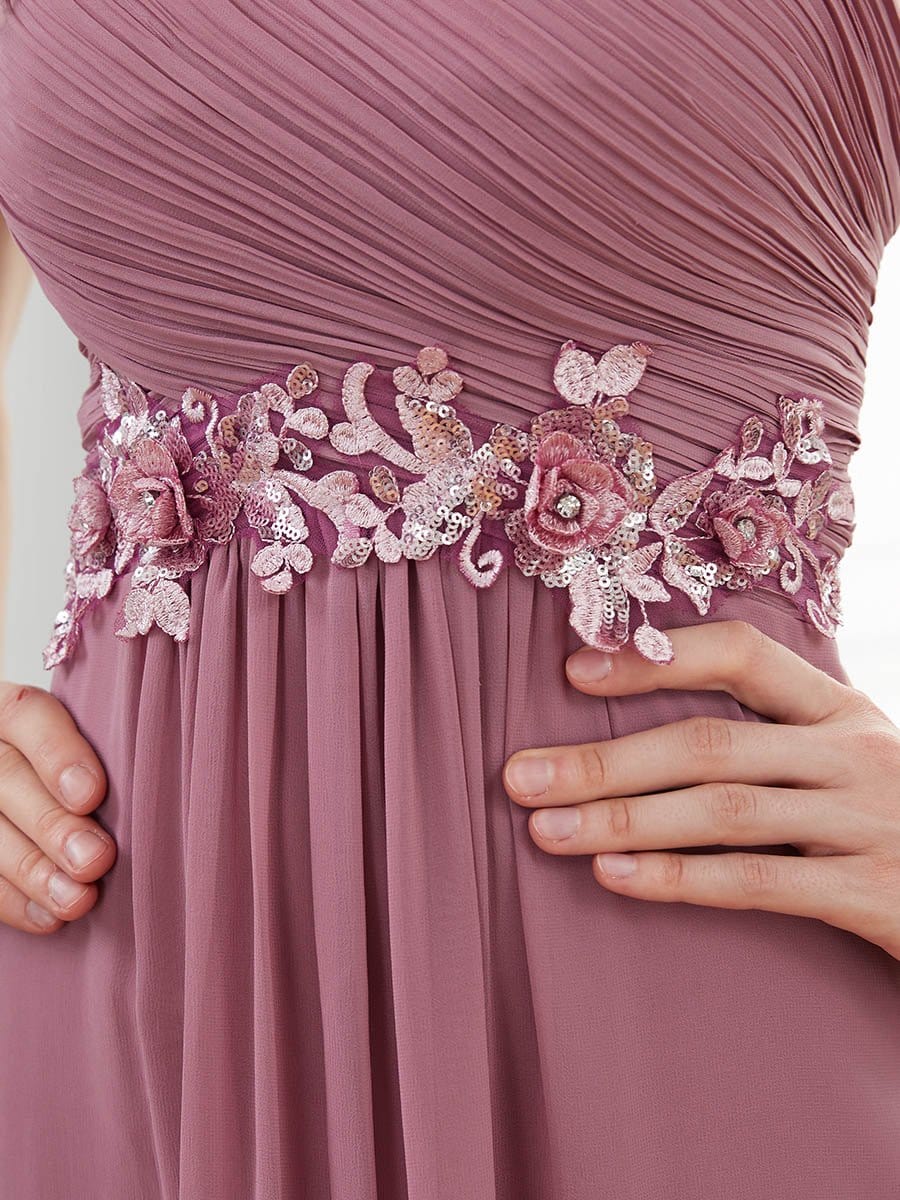 Color=Purple Orchid | Elegant One Shoulder A-Line Evening Dresses With Applique-Purple Orchid 5