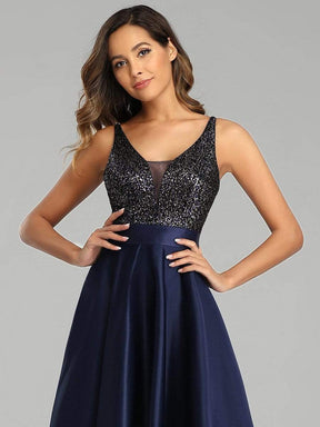 Color=Navy Blue | Sexy Backless Sparkly Prom Dresses For Women With Irregular Hem-Navy Blue 5