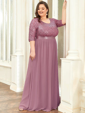 Color=Purple Orchid | Women'S Long Tulle & Sequin Evening Dresses For Mother Of The Bride-Purple Orchid 4