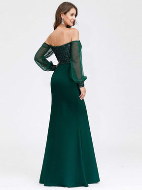 Color=Dark Green | Women'S Fashion Off Shoulder Sequin Evening Dress-Dark Green 8