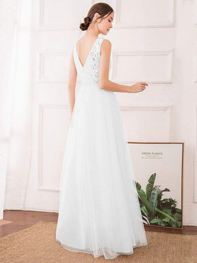 Color=Cream | Women'S Fashion A-Line  Floor Length Bridesmaid Dress-Cream 2