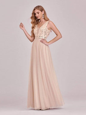 Color=Rose Gold | Women'S Fashion A-Line  Floor Length Bridesmaid Dress-Rose Gold 7