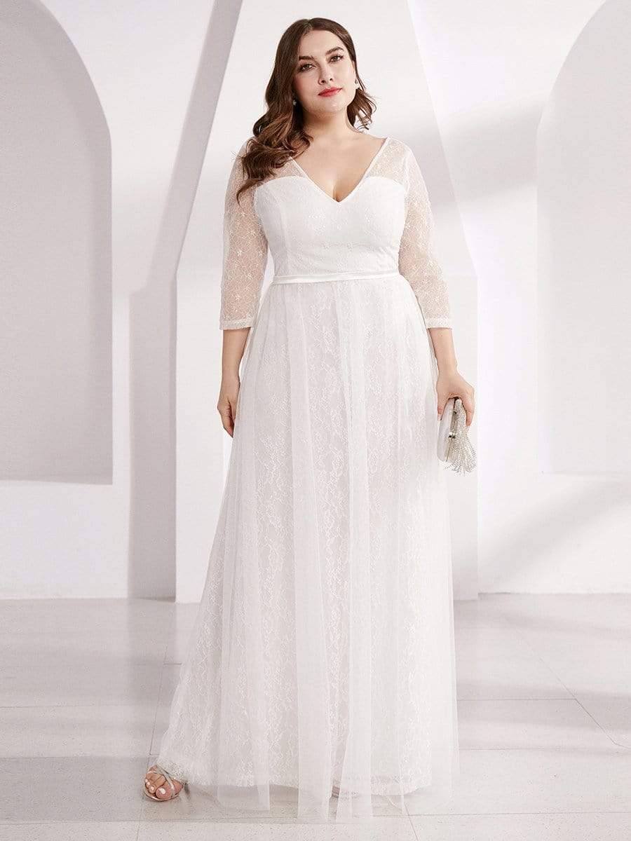 Dress With Sleeves Wedding Outfits For Curvy Ladies Wedding Attire
