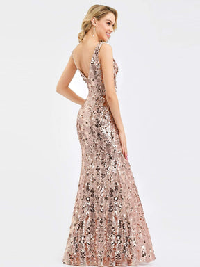 Color=Rose Gold | Ever-Pretty Fishtail Rose Gold Sequin Dresses For Women-Rose Gold 7