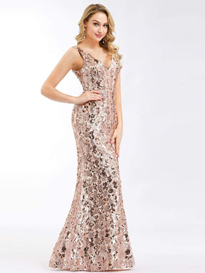 Color=Rose Gold | Ever-Pretty Fishtail Rose Gold Sequin Dresses For Women-Rose Gold 8