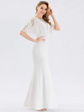 Color=White | Women'S See-Through Floral Lace Bodycon Evening Dress-White 2
