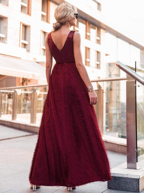 Color=Burgundy | Floor Length Sequin Prom Dresses For Women-Burgundy 7