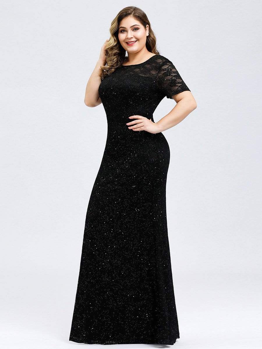 Color=Black | Women'S See-Through Lace Floor Length Maxi Dress-Black 2