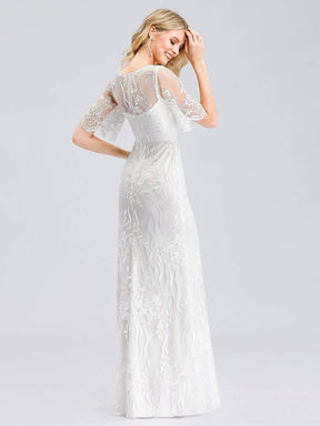 Color=White | Women'S Romantic See Through Fishtail Wedding Dress-White 3