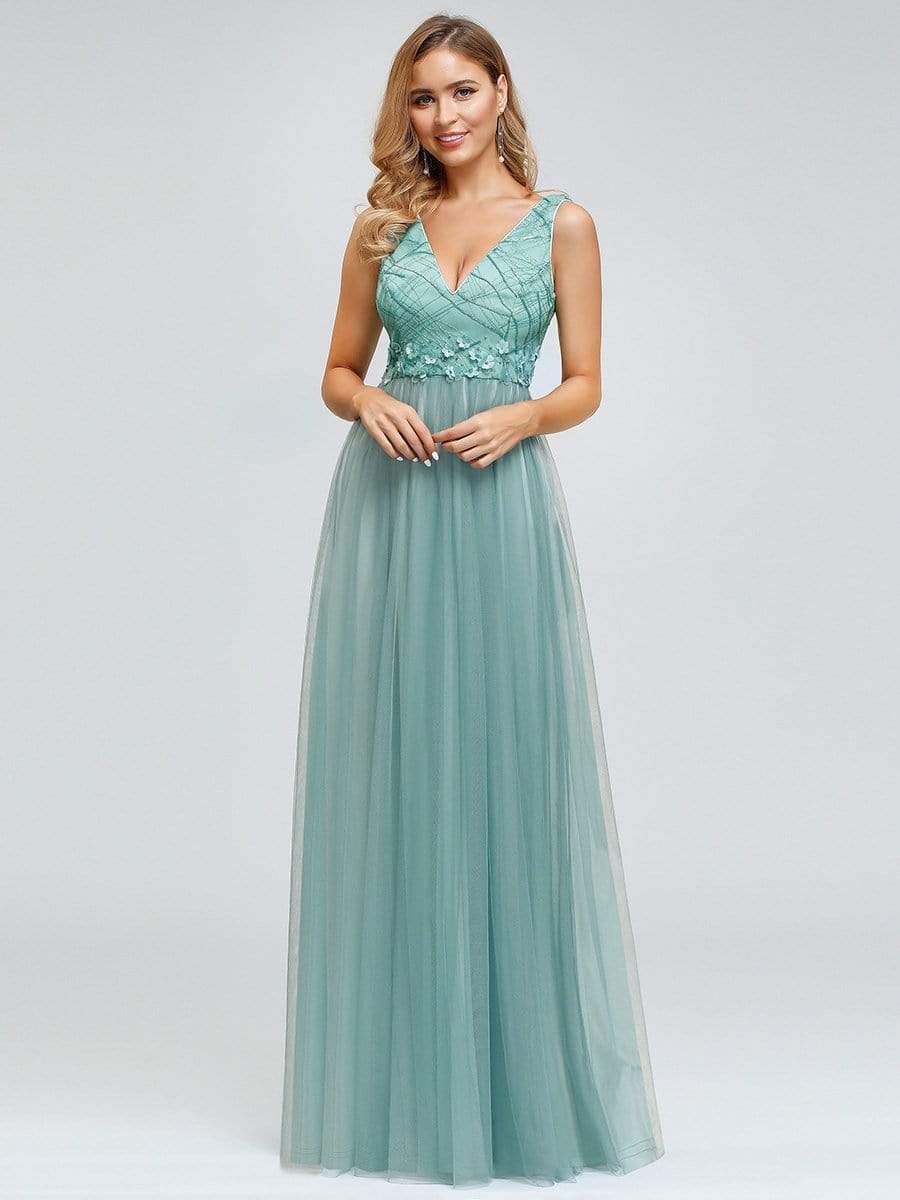 Color=Aqua | Women'S Fashion A-Line Evening Maxi Dress-Aqua 4