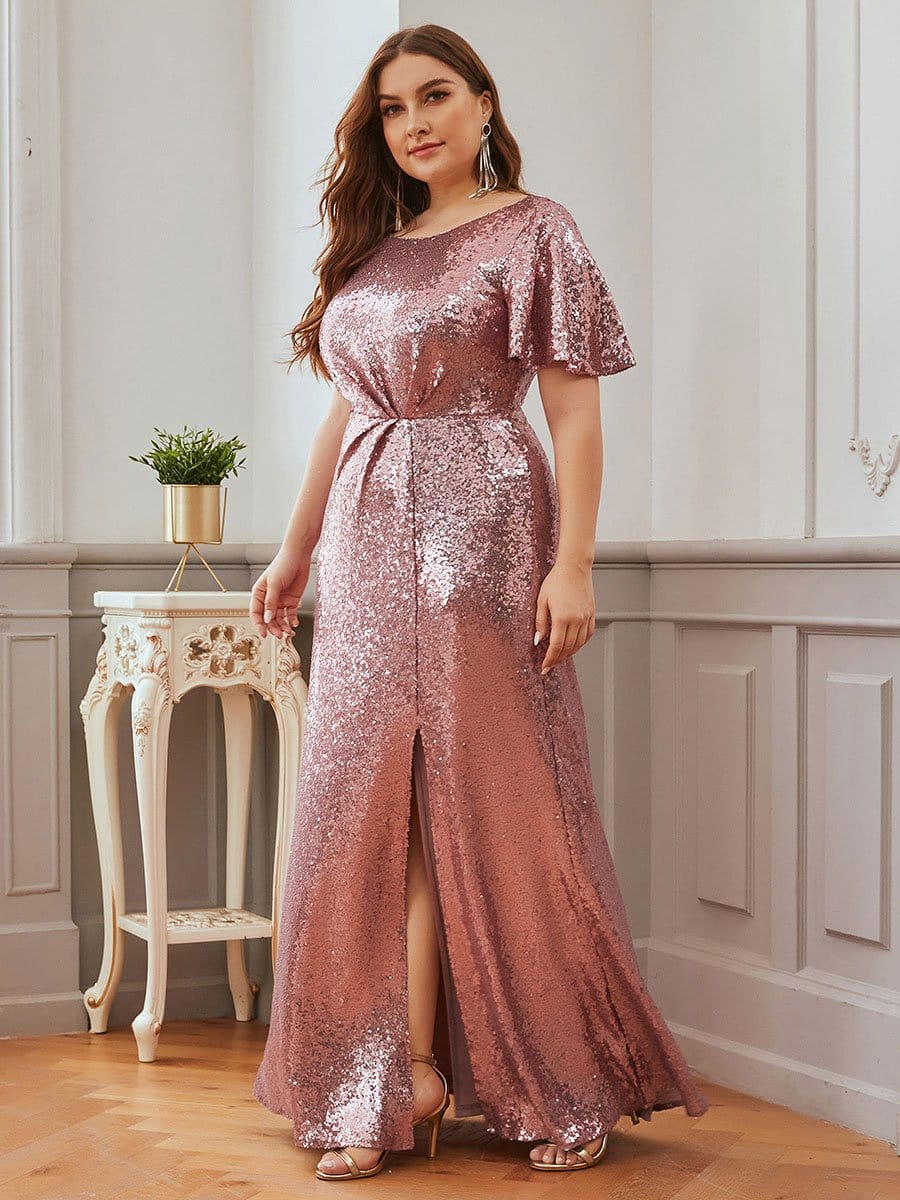 Color=Purple Orchid | Women'S Plus Size Sequin Dress Mermaid Maxi Dress-Purple Orchid 3