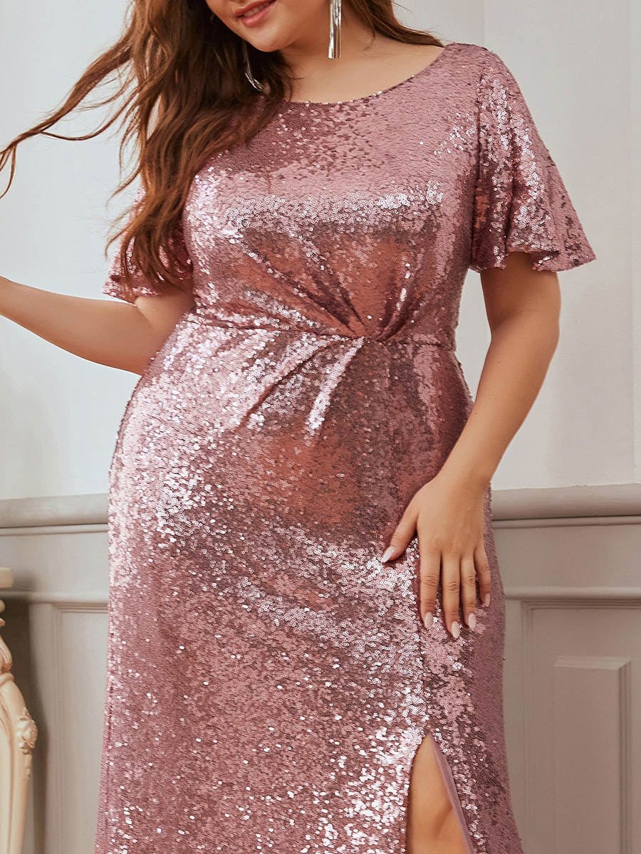 Color=Purple Orchid | Women'S Plus Size Sequin Dress Mermaid Maxi Dress-Purple Orchid 5