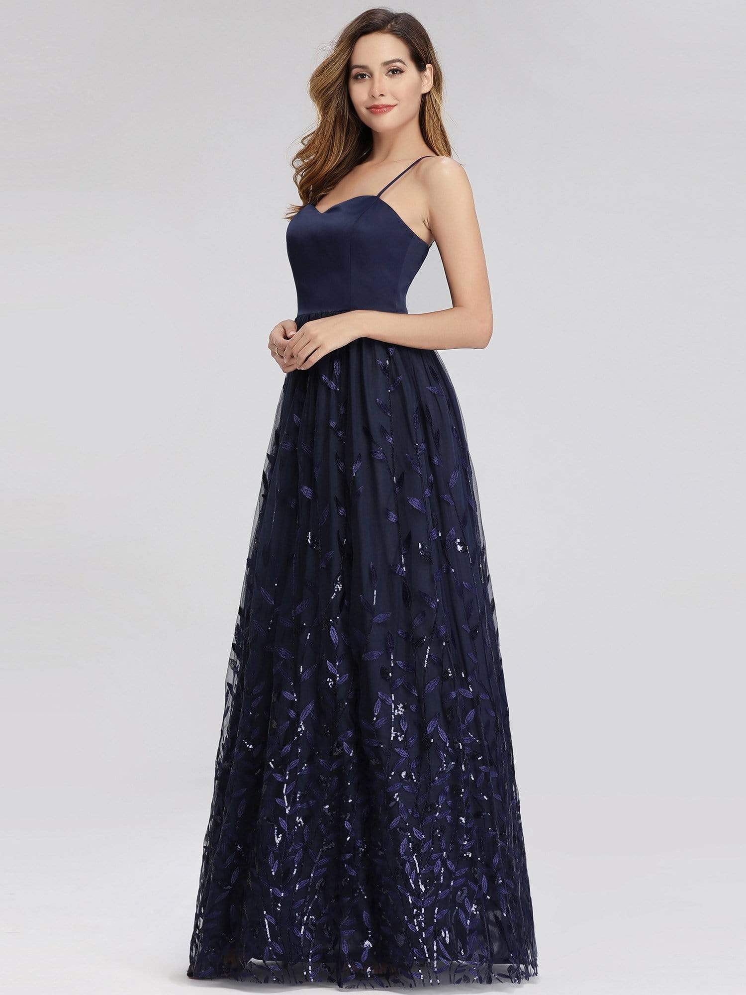 Color=Navy Blue | Sweet Heart Neckline Prom Dresses-Navy Blue 1