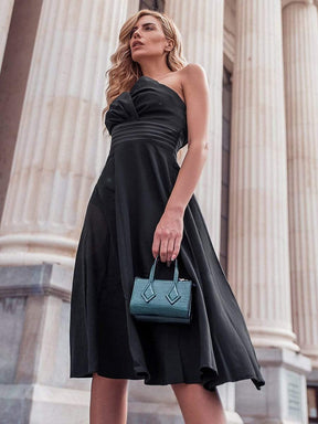 Color=Black | Women'S Simple Strapless Short Cocktail Dress-Black 2