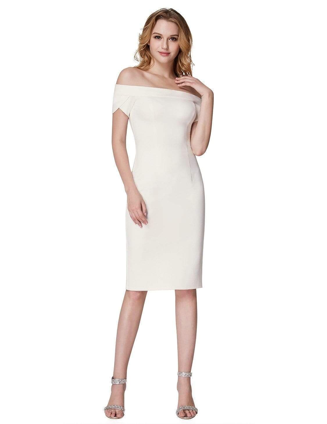 Color=White | Sexy Fitted Off Shoulder Cocktail Dress-White 6