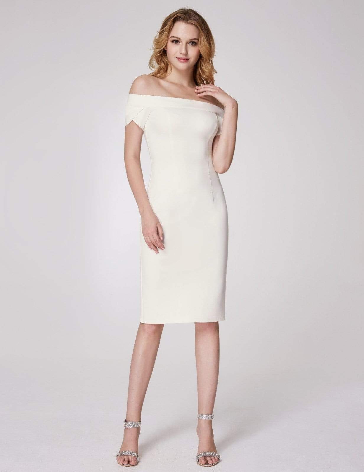 Color=White | Sexy Fitted Off Shoulder Cocktail Dress-White 5