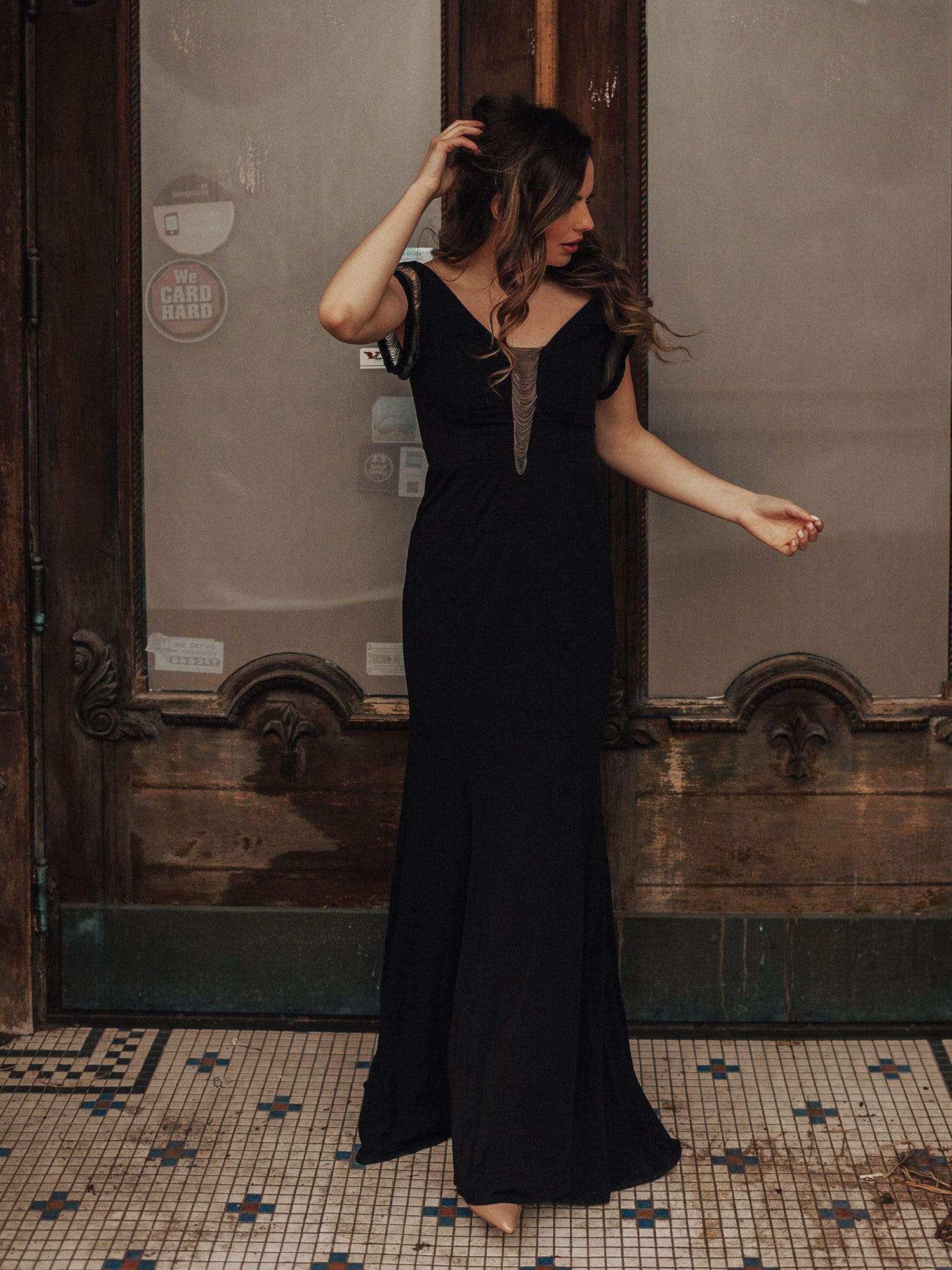 Sexy Long Black Evening Dress