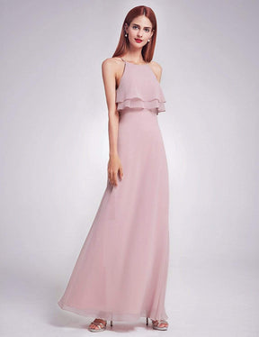 Color=Mauve | Flowy Multi Layer Long Bridesmaid Dress-Mauve 3