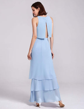 Color=Sky Blue | Two Piece Maxi Skirt And Top Bridesmaid Set-Sky Blue 3