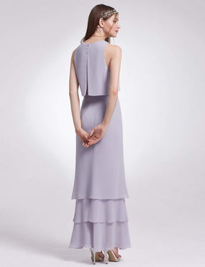 Color=Dark Lavender | Two Piece Maxi Skirt And Top Bridesmaid Set-Dark Lavender 3