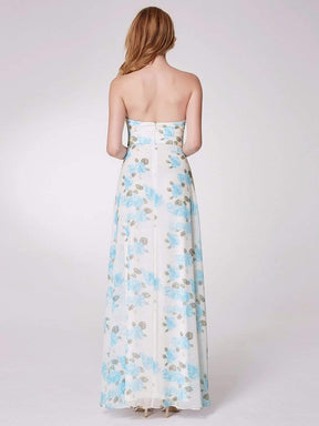 COLOR=Sky Blue | Strapless Long Floral Print Maxi Dress-Sky Blue 8
