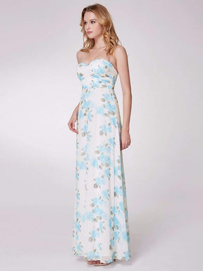 COLOR=Sky Blue | Strapless Long Floral Print Maxi Dress-Sky Blue 10