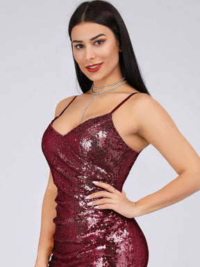 COLOR=Burgundy | Sexy Sequin Evening Gown-Burgundy 6