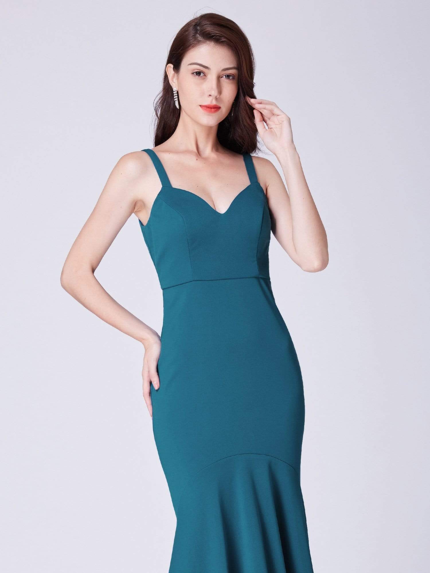Color=Blue Ink | High Low Body Con Evening Party Dress-Blue Ink 6