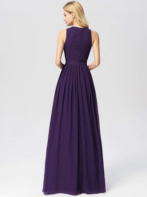 Color=Dark Purple | Sleeveless High Collar Long A Line Evening Dress-Dark Purple 2