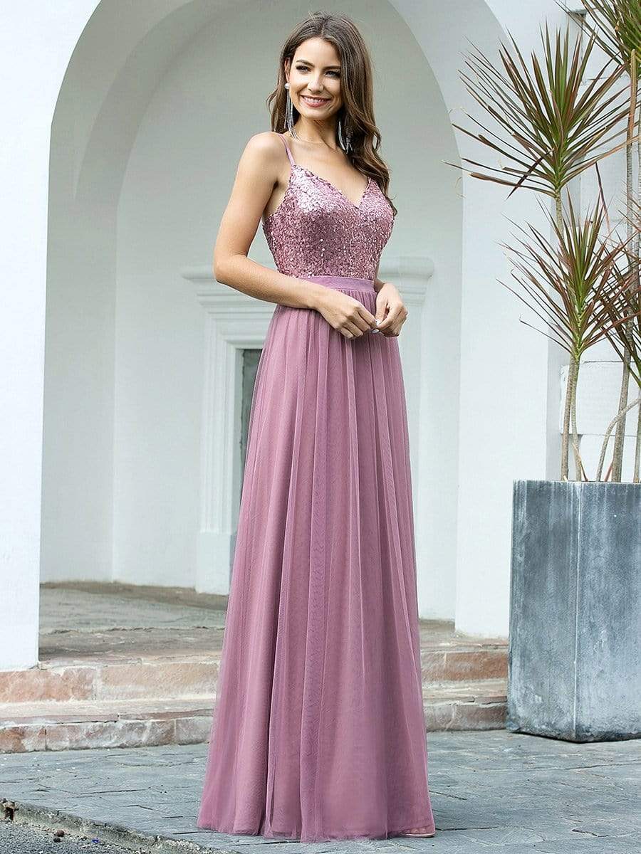 Color=Purple Orchid | Long Prom Dress With Sequin Bust-Purple Orchid 5