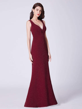 Color=Burgundy | Sexy Shimmery Long Evening Dress-Burgundy 4