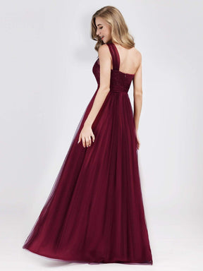 Color=Burgundy | One Shoulder Sequin Evening Party Dress-Burgundy 11