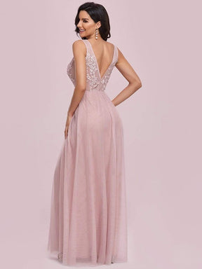 COLOR=Pink | Maxi Long Elegant Ethereal Tulle Evening Dresses-Pink 5