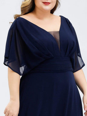 Color=Navy Blue | Women'S A-Line Empire Waist Evening Party Maxi Dress-Navy Blue 10