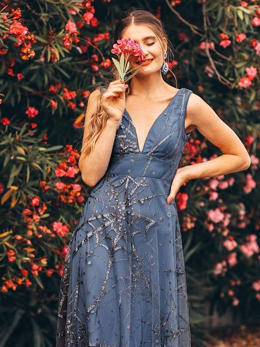 Prom Dresses A-Line Deep V-Neck Fit and Flare Maxi Long - Ever Pretty AU Prom Dresses A-Line Deep V-Neck Fit and Flare Maxi Long - Ever Pretty AU