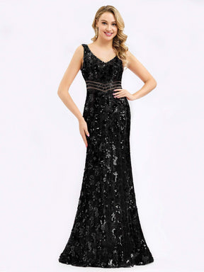 Color=Black | Mermaid Sequin Dresses For Women-Black 1