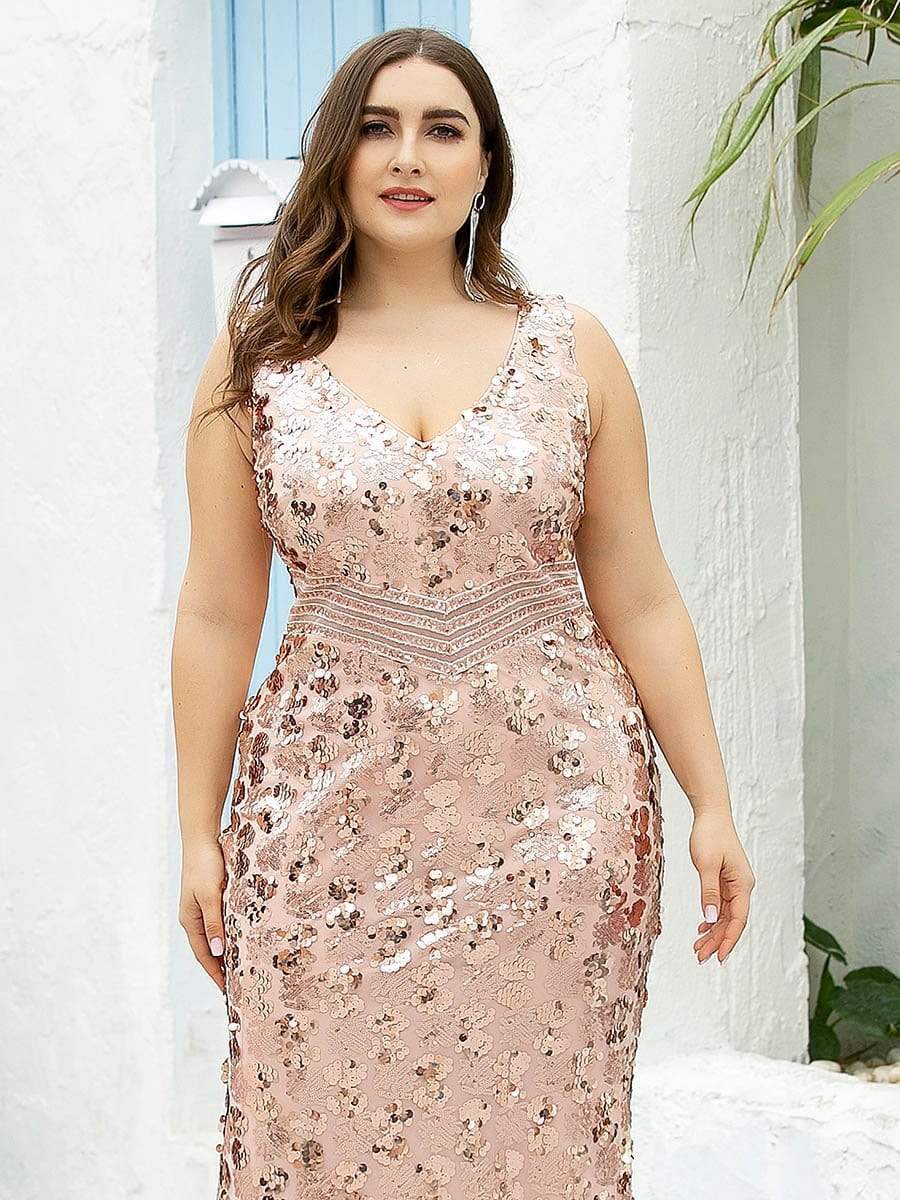 COLOR=Rose Gold | Mermaid Sequin Dresses For Women-Rose Gold 27