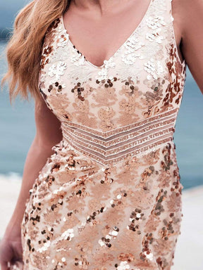 COLOR=Rose Gold | Mermaid Sequin Dresses For Women-Rose Gold 11